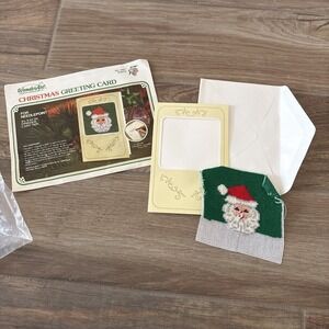 Wonder Art 6991 Santa Needlepoint Christmas Greeting Card Kit 6.5" x 4 5/16 Used
